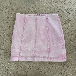 Free People Pink Denim Mini Skirt Size 12